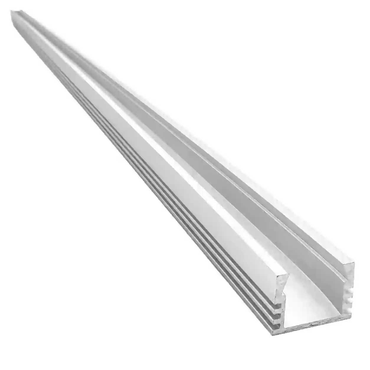 Nástěnný hliníkový LED profil PDSBox-U stříbrný 16x12mm kanál 11,1mm pohled ze strany bez difuzoru